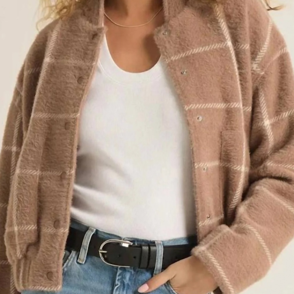 Z supply lex plaid bomber jacket size xs NWT